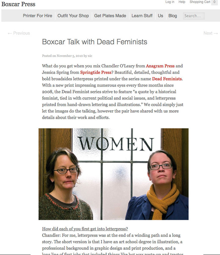 Boxcar Press interview with Chandler O'Leary and Jessica Spring