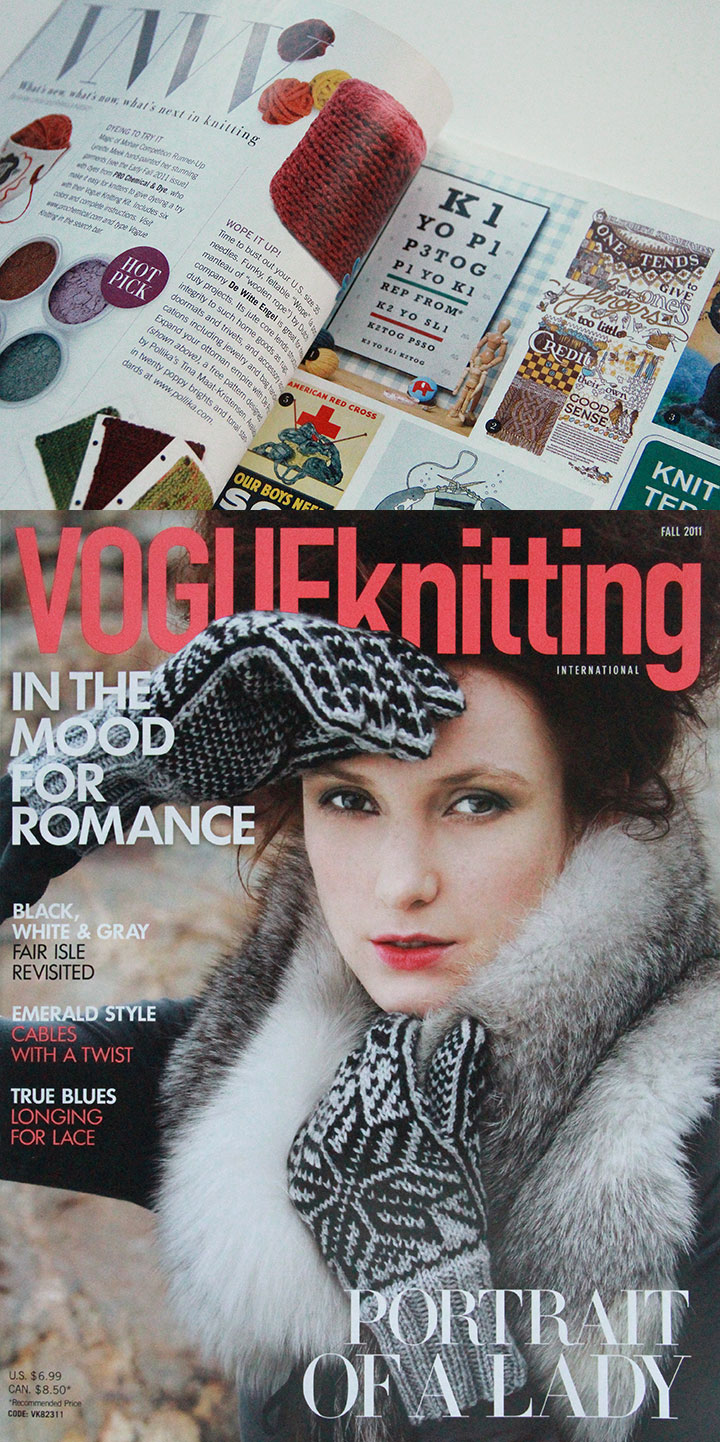 Vogue Knitting featuring Dead Feminist broadside by Chandler O'Leary and Jessica Spring