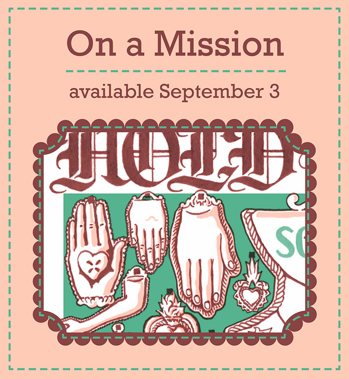 Teaser for "On a Mission" letterpress broadside by Chandler O'Leary and Jessica Spring
