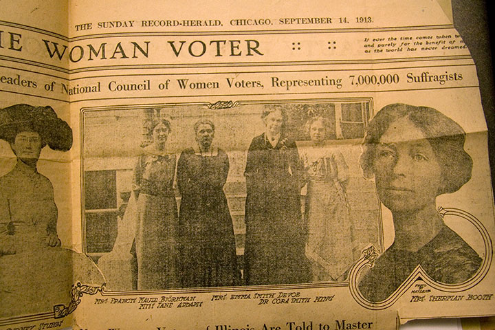 Washington State Suffragists archives at WA State Library. Photo by Chandler O'Leary