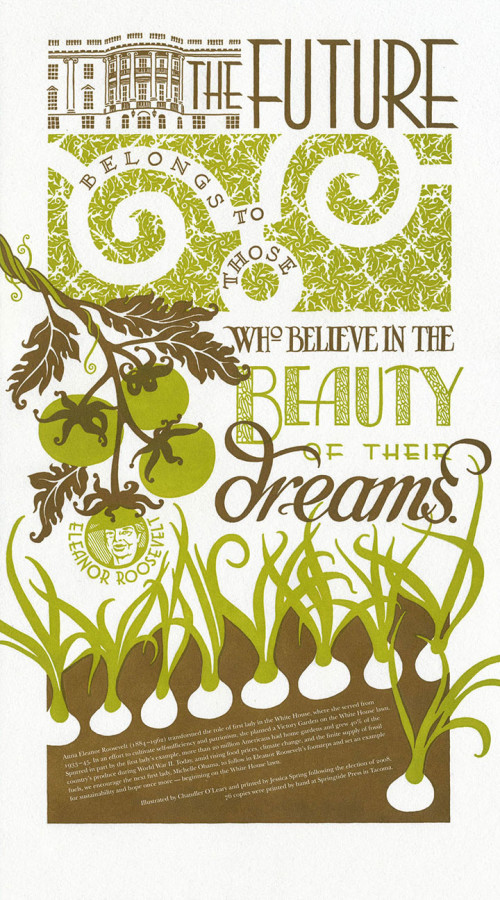 "Victory Garden" letterpress broadside by Chandler O'Leary and Jessica Spring