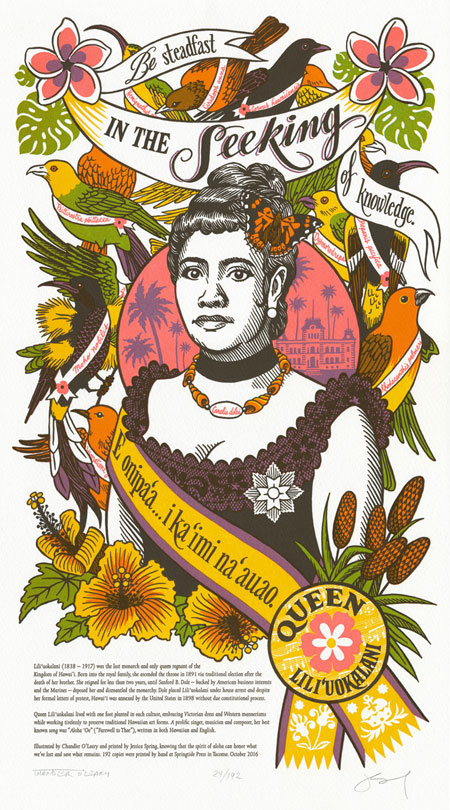 "Song of Aloha" Dead Feminist broadside by Chandler O'Leary and Jessica Spring