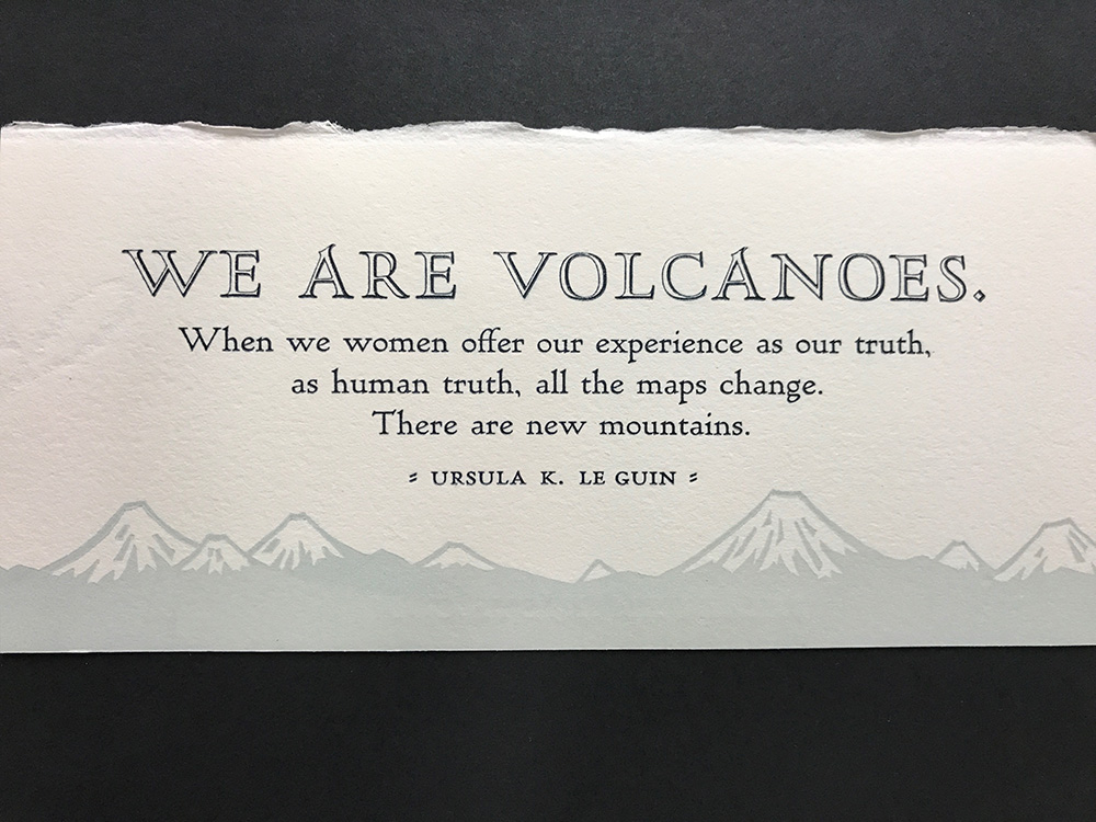 Volcanoes mini-broadside by Chandler O'Leary and Jessica Spring