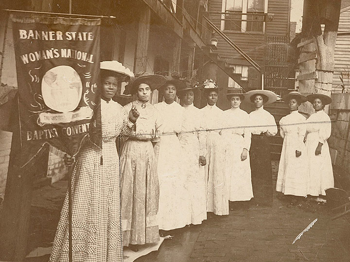 Nannie Helen Burroughs (left) with Women's National Baptist Convention, courtesy of Library of Congress